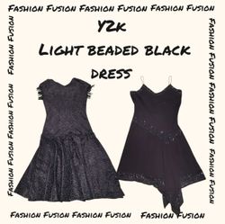 FF-926 Y2k light beads black theme party dress