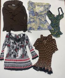 Y2K poly blouse 10 Pcs