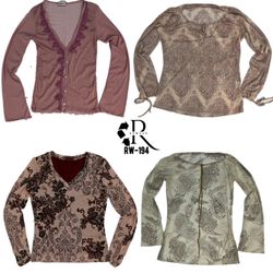 Y2K Soft Girl Maglie a Maniche Lunghe in Rete (RW-..