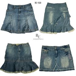 Y2K Britney Era Denim Midi Skirts (RE-1120)