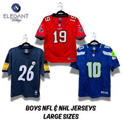 Boys NFL & NHL Jerseys Large Size