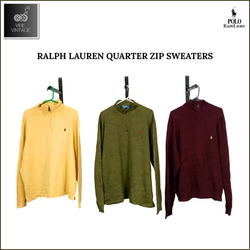 RALPH LAUREN QUARTER ZIP SWEATERS - 15 PCS (BUNDLE..