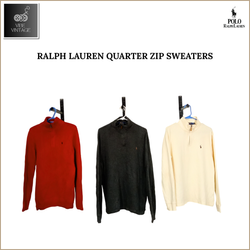 RALPH LAUREN QUARTER ZIP SWEATERS - 15 PCS (BUNDLE..