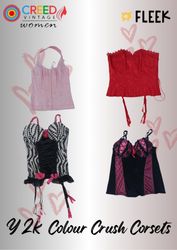 IQ0017 Y2k Couleurs Écrasantes Corsets - 8 Pièces