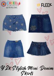 IQ0021 Jupes en denim mini stylées Y2k - 10 pièces