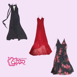 Y2k Romantic Goth Girl Midi Dress (May-39)