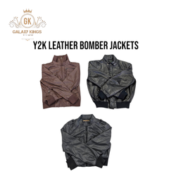 Y2k Leder Bomberjacken