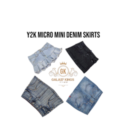 Saia de Denim Micro Mini Y2k