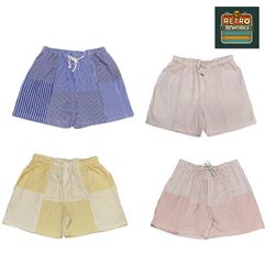 SS25 Pantaloni Corti in Patchwork di Cotone Riutil..