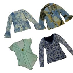 Y2K Oceanic Blue Tops Mix