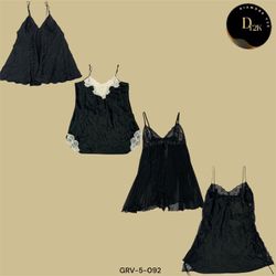 Vintage Y2K Black Satin Slip Dress – Iconic Night-..