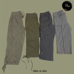 Calças Capri Cargo Vintage Y2K – Estilo de Rua Ret..