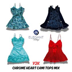 Y2K Chrome Heart Cami Tops - 15 Stück - EV0373