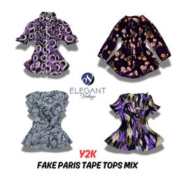 Y2K Fake Paris Tape Tops Mix - 12 pieces - EV0375