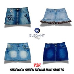 Y2K Side Kick Siren Denim Mini Skirts - 15 pieces ..
