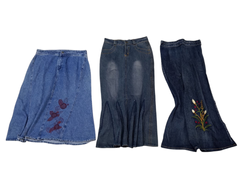 Denim long skirts -5pcs -20/5/25