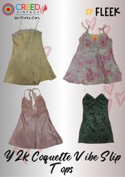 IQ0028 Y2k Coquette Vibe Slip Tops  - 8 Pieces