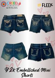 IQ0033 Y2k Verzierte Mini-Shorts - 10 Stück