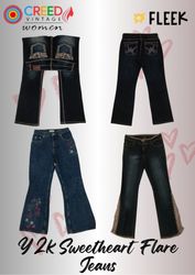 IQ0035 Y2k Sweetheart Flare Jeans - 12 Jeans