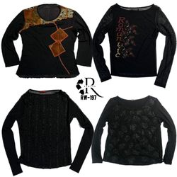 Y2K All Black Gothic Full Sleeve Tops (RW-197)