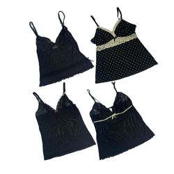 Y2K All About Black Cami Tops