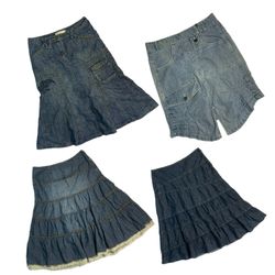 Y2K Retro Styled Denim Maxi Skirts