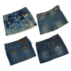 Y2K Unique Denim Micro Mini Skirts