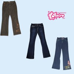 Y2k Embellished Flared Jeans (May-40)