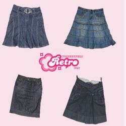 Y2k IT Girl Denim Midi Skirts (May-46)