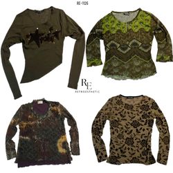 Y2K Earthy tone tops (RE-1126)