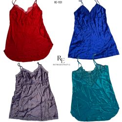 Y2K Soft Silk Slip Dresses (RE-1131)