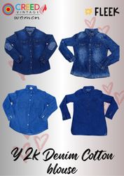 IQ0050 Y2k denim blouse - 10 Pieces