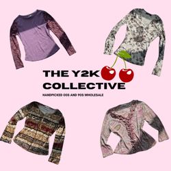 Y2K Boho Ibiza Vibe Mesh and Long Sleeve Tops Mix ..