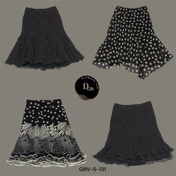 Trendy Y2K Black Polka Dot Skirt – Retro Polyester..