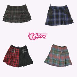 Y2k Plaid Mini Skirts (May-51)