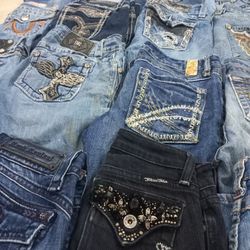 Miss me, RR, True religion with other brands Jeans..