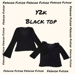 FF-932 Y2k hauts noirs