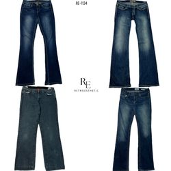 Y2K Unique Denim Flare Jeans (RE-1134)