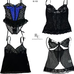 Y2K Black Rave theme langeries (RE-1135)
