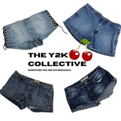 Y2K IT Girl Denim Micro Mini Shorts (TEC48)