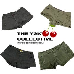 00s Lara Croft Style Cargo Micro Mini Shorts (TEC7..