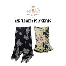 Saias de Poliéster com Estampa Florais Y2k