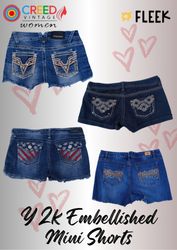 IQ0062 Y2k Mini Shorts Embellies - 10 Pièces