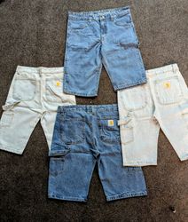 Jorts en denim Carhartt Style Rénovation Bleu & Bl..