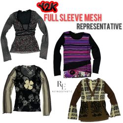 Y2K The Soft Girl Full Sleeve Tops (Mesh,Jersey,Ch..