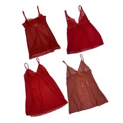 Y2K Romantic Red Lingerie Tops