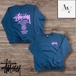 Stussy retravaillement style sweatshirt du tour du..