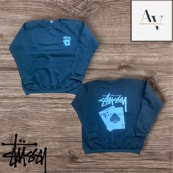 Sweat-shirt style rework de Stussy avec motif de c..