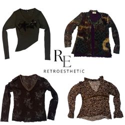 Y2k Brown Grunge Fullsleeve Tops (RE-1145)