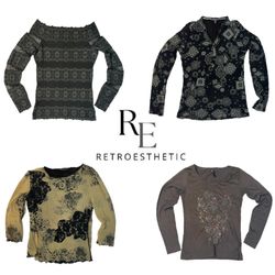 Y2k Dark Romance full sleeve tops ( RE-1146)